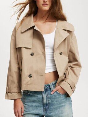Cotton On Cropped Trench Jacket